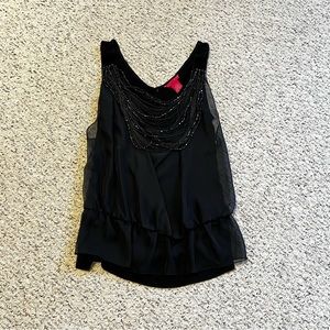 Sunny Leigh Black Flowy Jeweled Top